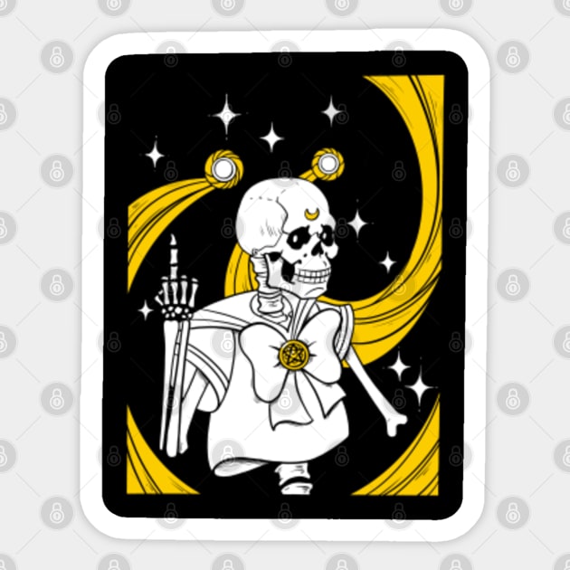 Moon skeleton Sticker by Phantom Donut